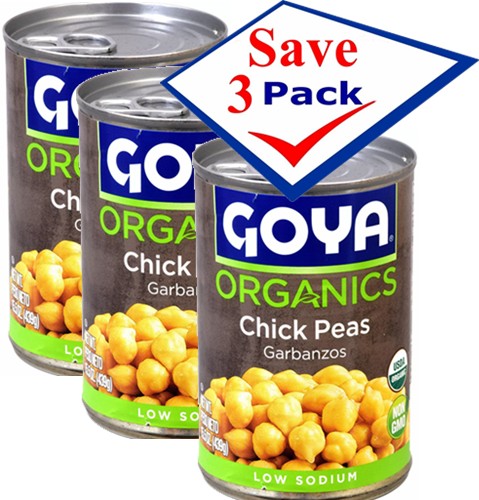 Goya Organics Chick Peas 15.5 oz Pack of 3